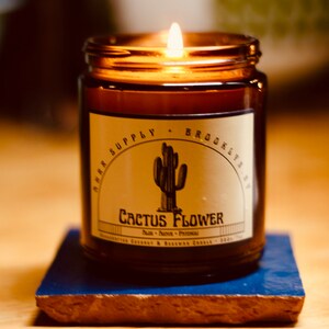 Cactus Flower Handmade Candle, Aloe, Agave,  Patchouli Eco-Friendly Candle Relaxating and Rejuvinating , Gift for Desert Cactus Flower Lover