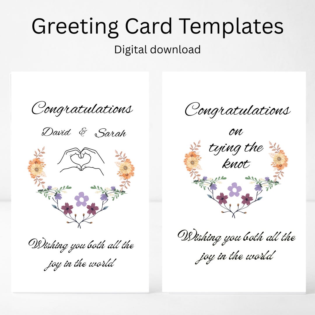 Editable Greeting Card Templates – 2 Cards A6 (105 × 148 Mm) Digital ...