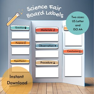 Science Fair Printable Labels Scientific Method Project Science Fair