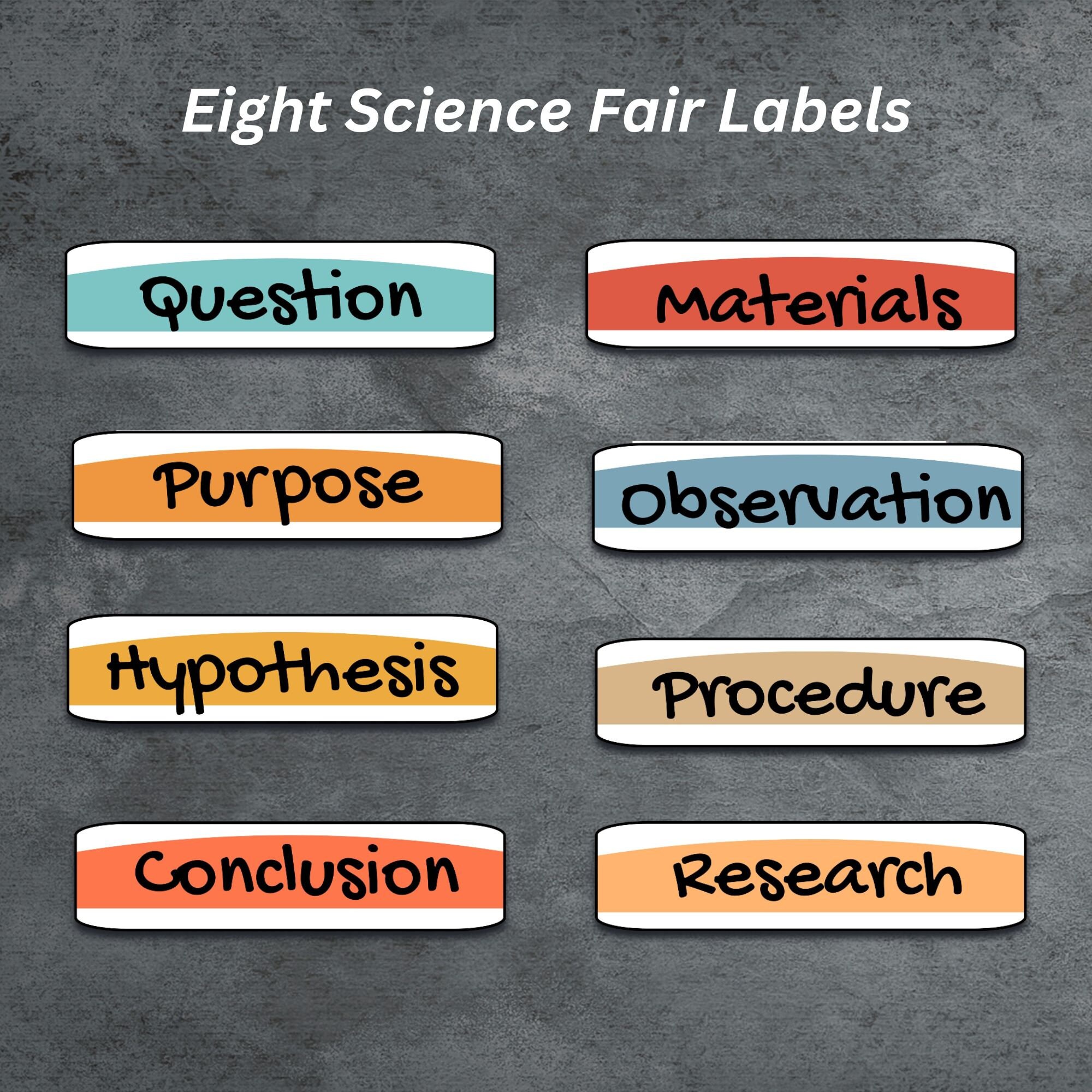 Printable Science Fair Labels, Scientific Method Project, Science Fair ...