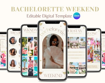 Plantilla para fin de semana de despedida de soltera / Itinerario de viaje de chicas con temática de Barbie (Descarga digital)