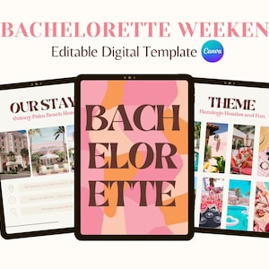 Bachelorette Itinerary Template | Bachelorette Digital Invitation | Bachelorette Weekend Itinerary | Bachelorette Planner Template | Canva