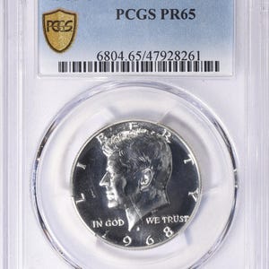 Title: 1968-S Kennedy Half Dollar PCGS Proof-65 coin