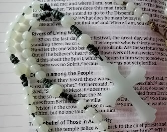 John 8:12 Light of the world- Glow in the dark Anglican Rosary, Prayer Beads, Luminous,