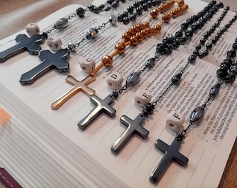 Haematite Anglican Rosary Prayer Beads Collection 6 to choose from