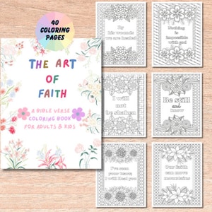 The Art of Faith: A Bible Verse Coloring Book for Adults & Kids | Christian Coloring Sheets | Scripture Printable | Sunday School