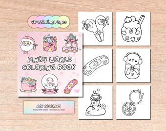 ピンキーワールドぬり絵ブック：ヒュッゲなリラクゼーション40ページ（デジタルダウンロード）