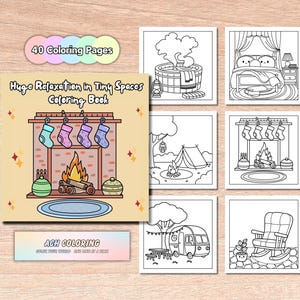 Cozy Kawaii Coloring Book: Hygge Relaxation (Digital Download)