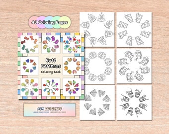 Cute Patterns Coloring Book | Kids Activity, Relaxing (PDF Pattern)