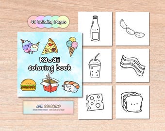 Kawaii Food Coloring Book: 40 Bold & Easy Pages (PDF)