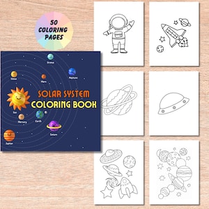 Solar System Coloring Book | Planets Coloring Page, Outer Space Printable, Universe Activitity, Instant Download, Astronomy Coloring PDF