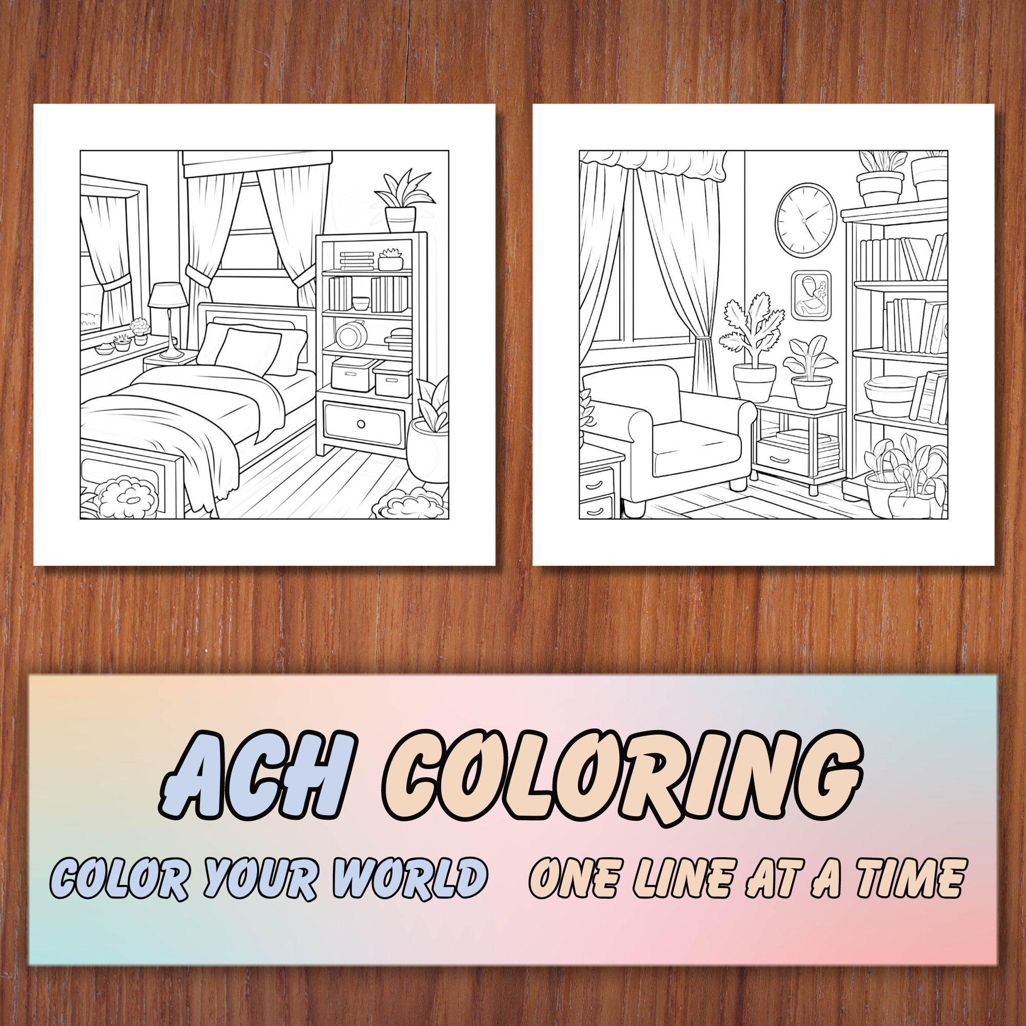 Cozy Room Coloring Book: 50 Interior Designs (digital Download) - Etsy