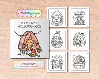 心温まるかわいい塗り絵：ヒュッゲな40ページ（デジタルダウンロード）