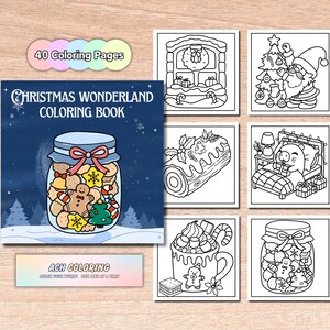 Christmas Wonderland Coloring Book | Christmas Coloring Pages, Cozy Christmas Digital Print, Christmas Activity, All Ages Coloring Book