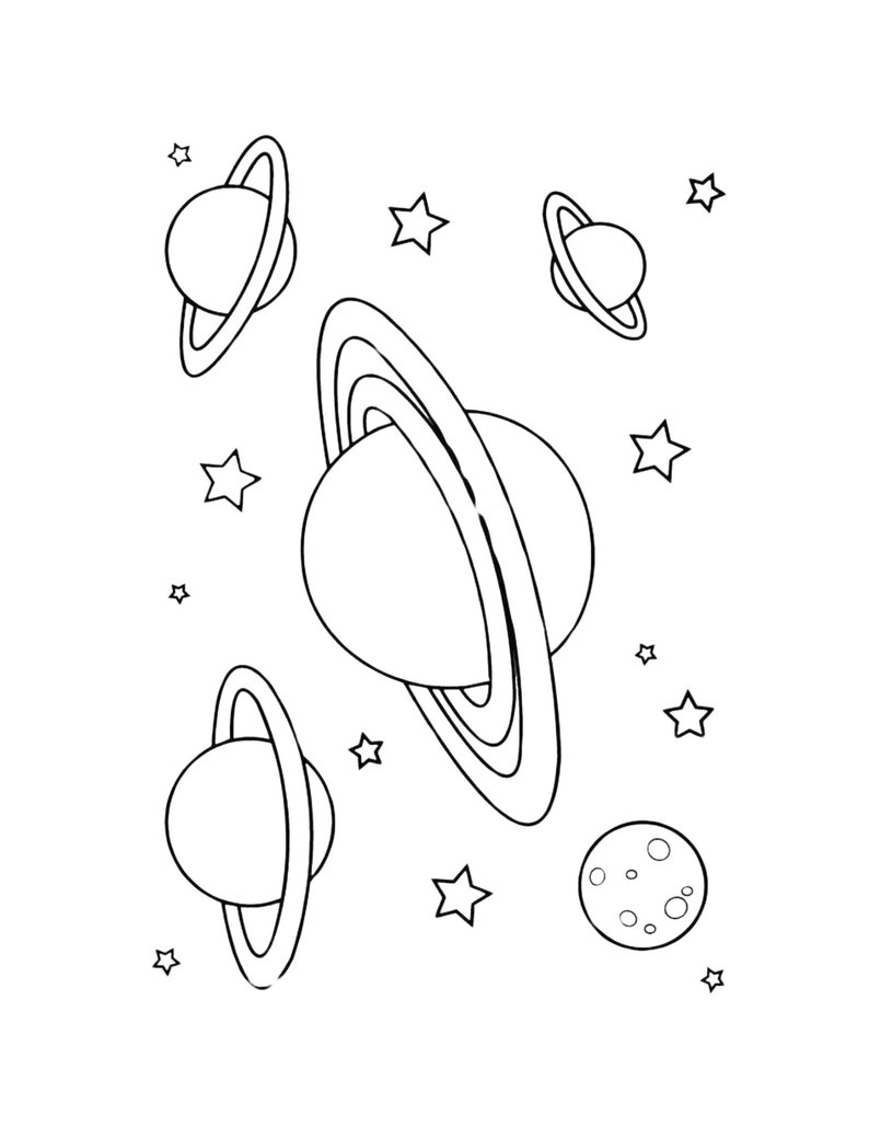 Solar System Coloring Book Planets Coloring Page, Outer Space Printable ...