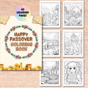 Passover Coloring Book | Jewish Gifts, Pesah Coloring Page, Printable Haggadah, Pesach Activity Book, Passover Digital Download, Jesach PDF