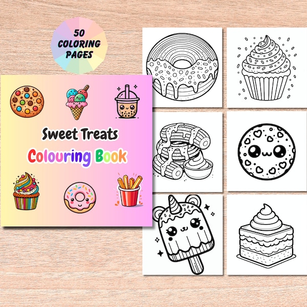 Sweets Coloring Sheet - Etsy