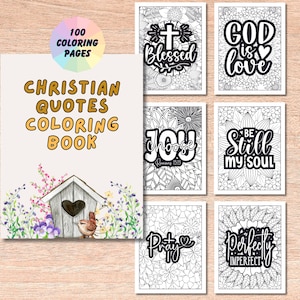100 Christian Quotes Coloring Book | Bible Verse Coloring Pages, Faith Based Coloring Book, Christian Coloring Book, Inspirational Quotes