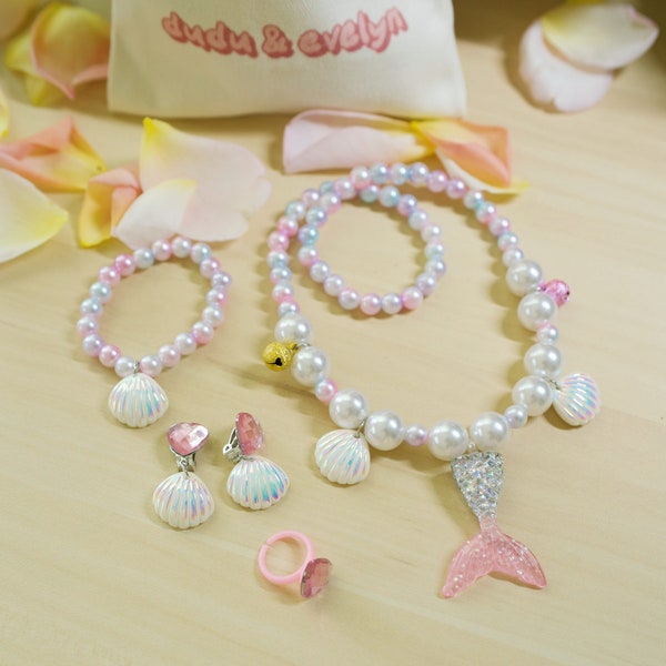 Girls Mermaid Necklace / Bracelet Set