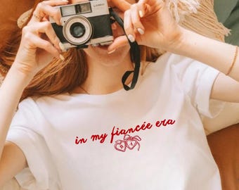 Benutzerdefinierte Verlobte Ära T-Shirt, personalisierte Verlobung Braut Top, zukünftige Frau Geschenk