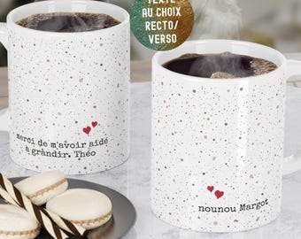 Tasse Maîtresse Atsem Nounou personnalisé, Cadeau de Fin d&#39;année, Tasse Cadeau Nounou Personnalisable, Tasse Personnalisé Maîtresse Nounou