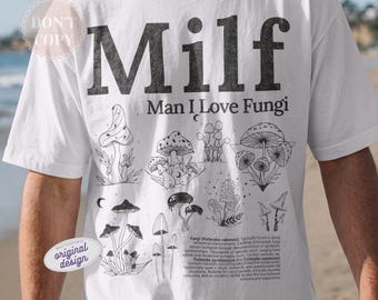 Man I Love Fungi T-Shirt, Retro Mushroom Graphic Tee, Unisex Science-Core Top