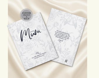 Personalised Letters to my Mum Custom Notebook, Custom Toile Loss of Mother Grief Journal, Mum Memorial Gift, Mom Remembrance for Grieving