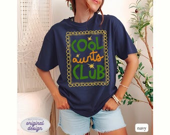 Aunts Club T-shirt, Comfort Colors Auntie Tee, Doodle Aunt Life Shirt