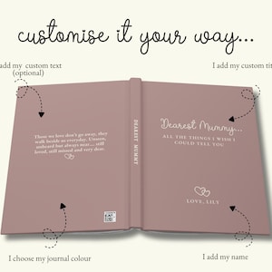 Letters to my Mum Custom Notebook, Loss of Mother Personalised Grief Journal, Mum Memorial Gift, Mom Remembrance for Grieving- Mum Sympathy image 10