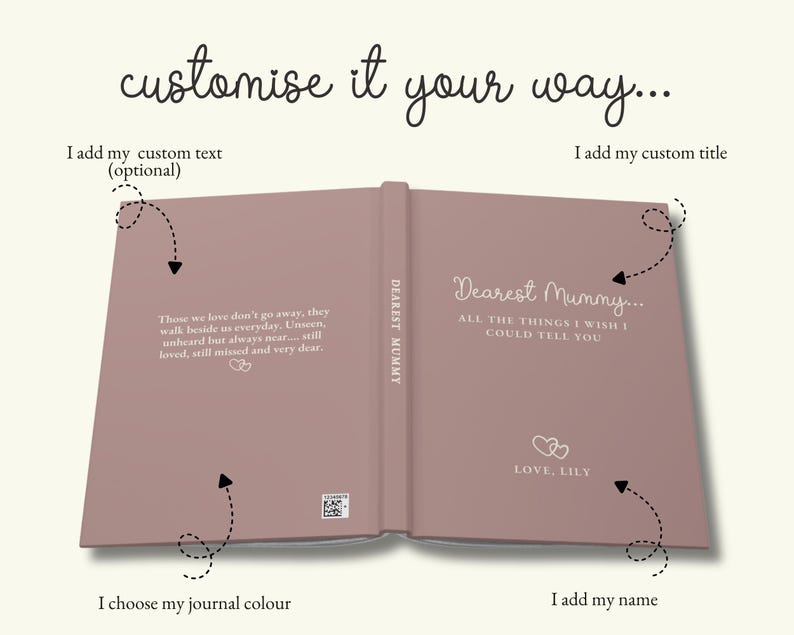 Letters to my Mum Custom Notebook, Loss of Mother Personalised Grief Journal, Mum Memorial Gift, Mom Remembrance for Grieving- Mum Sympathy image 10