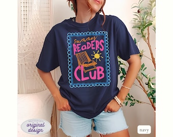 Summer Readers Club T-Shirt, Retro Bright Bookish Tee, Comfort Colors Oversized Graphic Shirt