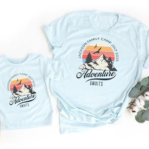 Camping Shirts for Family Friends T-Shirt Matching Adventure Explore Travel Mountain Vacation Road Trip Lake Camp Tshirts Custom Scouts