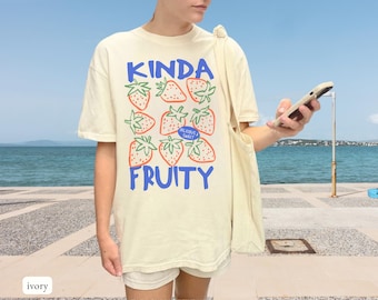 Kinda Fruity Strawberry Pride T-Shirt, Subtle Lesbian Gay LGBTQ Tee