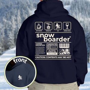Felpa divertente da snowboarder, amante della neve fresca, regalo per gli appassionati di sci