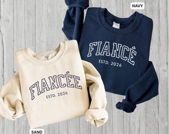 Felpa personalizzata per fidanzati, regalo di fidanzamento coordinato per la coppia, maglietta per la futura signora