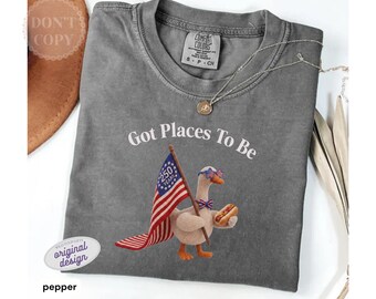 Comfort Colors® Funny Patriotic Goose Shirt, America 250th Anniversary Shirt, USA Flag Funny 4th Of July Tee