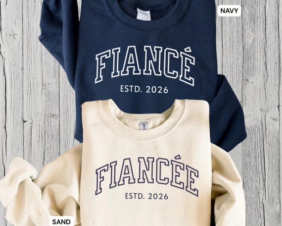 Custom Fiancée Fiancé Sweatshirt, Fiancee Sweater Newly Engaged Couple Gifts, Matching Engagement Hoodie, Personalisiertes Verlobungsshirt