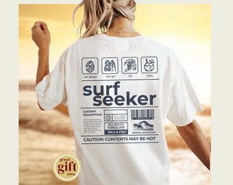 Funny Surfing Shirt, Y2K Surf Gifts, Surf Tee, Vintage Unisex Graphic Beach Top