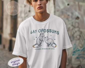Gay Opossum Shirt, LGBTQ Pride Comfort Colors Coming Out Parade Tee