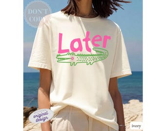 Later Gator Crocodile Doodle T-Shirt, Alligator Shirt, Retro 90s Graphic Tee