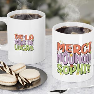 Mug Maîtresse Atsem Nounou personnalisé, cadeau de fin d&#39;année d&#39;école,Tasse Cadeau Nounou Personnalisable,Mug Personnalisé Maîtresse