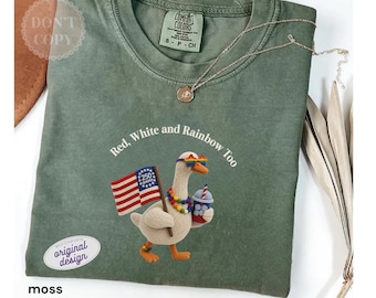 Comfort Colors Pride Goose Shirt, USA 250th Anniversary, LGGTQ Gay Pride Tee