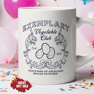 Kubek z gotowanymi ziemniakami dla miłośników Jane Austen, prezenty z filmu "Duma i uprzedzenie", przykładowy kubek warzywny pana Collinsa dla najlepszej przyjaciółki, Tajemniczego Mikołaja