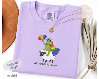 Pride Frog T-Shirt, Rainbow LGBTQ+ Support Tee, Comfort Colors® Frog Parade Shirt