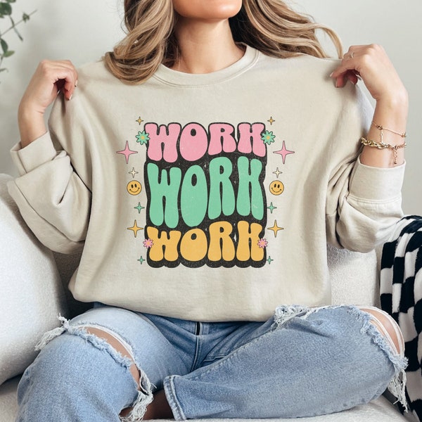 Custom Groovy Text Sweatshirt Women Funny Sweatshirt For Women Colleague Gift Oversized Sweatshirt Add Your Own Text Vintage Sweatshirt