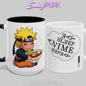 Eat Sleep ANIME Wiederholung Anime Tasse Kawaii Geschenk für Anime Fan Geschenk für Otaku Japaner Fat Lava Katze Anime Thema Geschenk Anime Kaffeeliebhaber Tasse