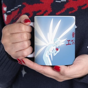 Neon Genesis Evangelion Rei Ayanami Anime Kubek do kawy / Japoński kubek anime / Prezent dla fana anime Gigantyczna forma anioła Rei / Anioły w Evangelion