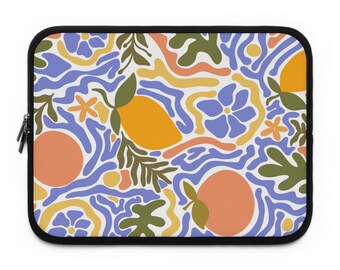 Coastal Italian abstract print laptop case/sleeve