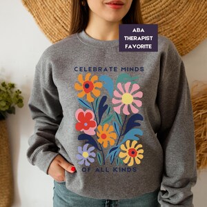 Sweatshirt ABA-therapeut – cadeau neurodiversiteit, acceptatie autisme ronde hals, cadeau gedragsanalist