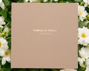 Elegant Linen Wedding Guest Book | Personalized Wedding Keepsake | Handmade GuestBook | Custom Name Guest Book | Gift for Newlyweds